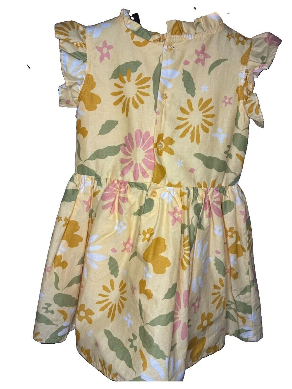 Carter’s Yellow Floral Toddler Dress Size 3T (small chocolate Stain)